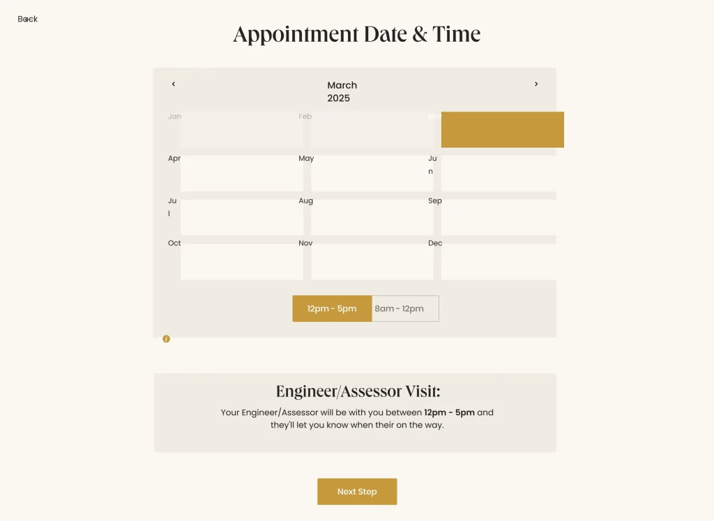 Check available slots for appointment