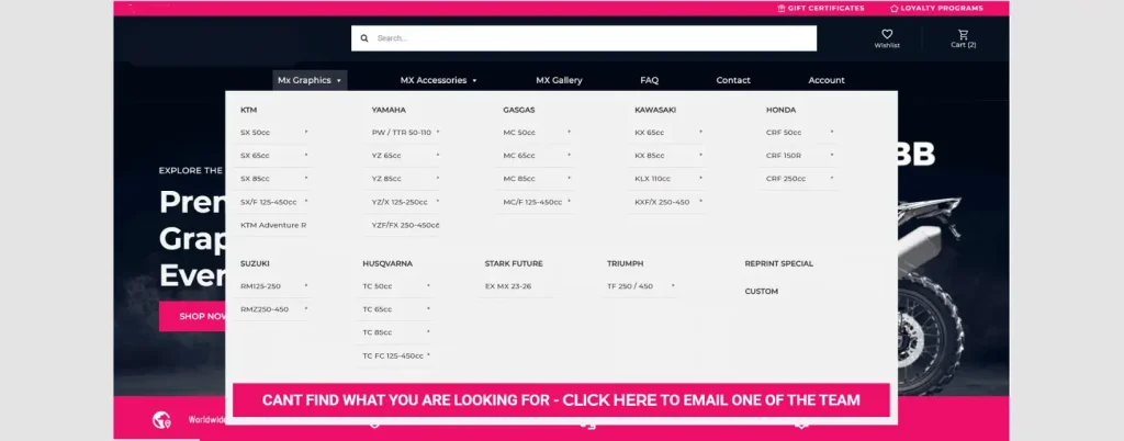 Automobile Product Configurator Menu