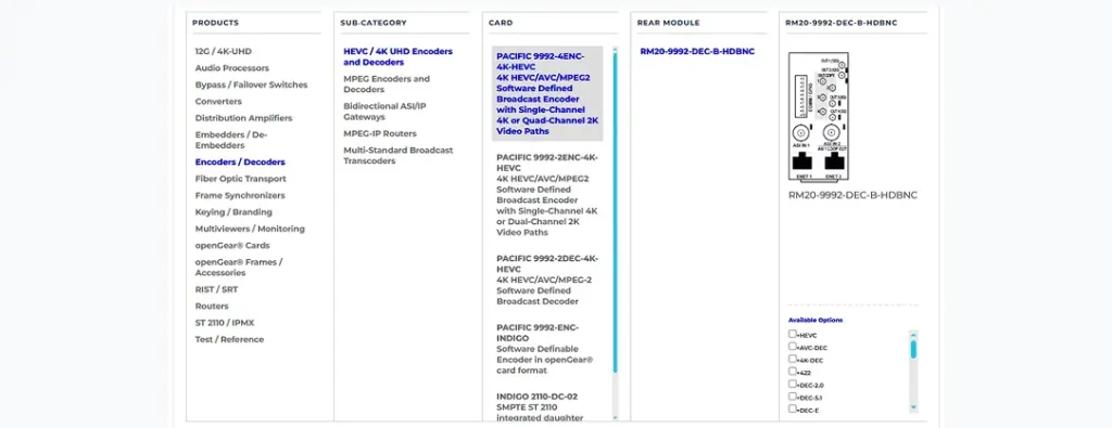 UI of Broadcasting device configurator