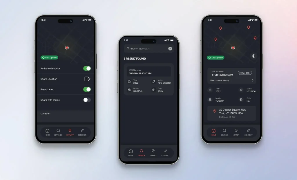 Distance Monitoring in Car Alarm App 