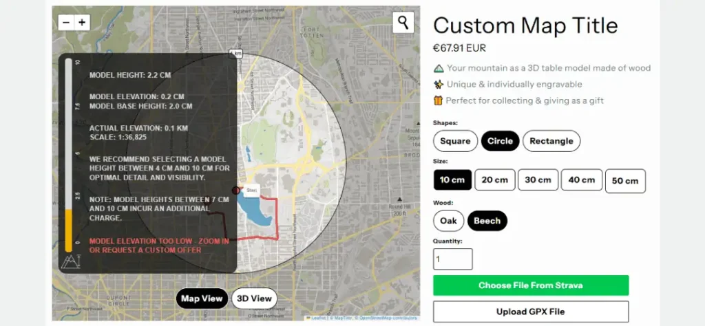Customization Options for 3D Printable Terrain Models