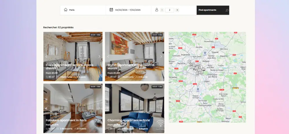 WordPress rental live platform
