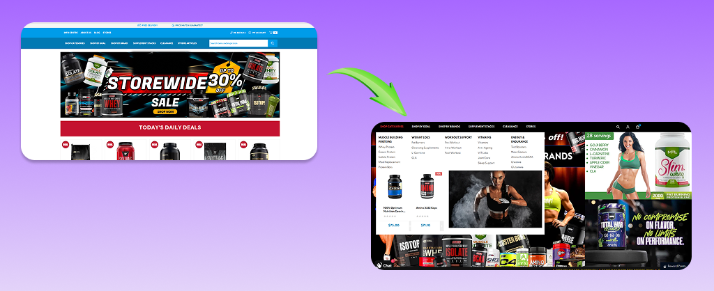 UI upgrade post migration to Shopify