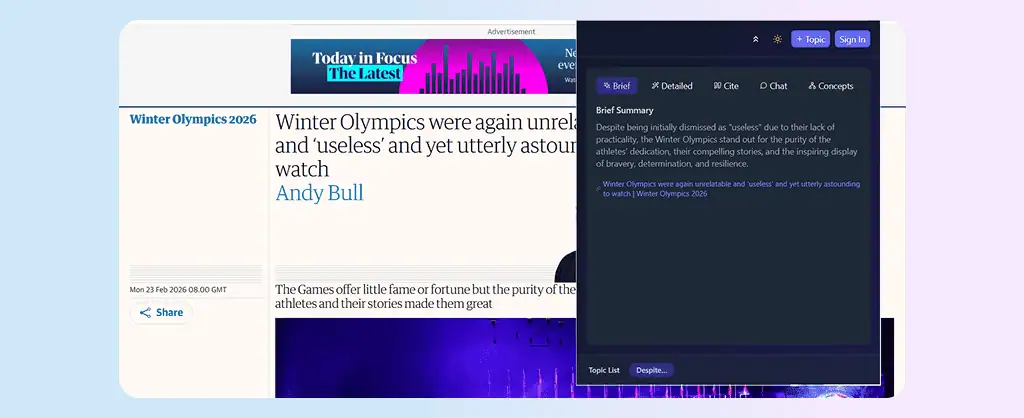 Blog Summarizer Chrome extension