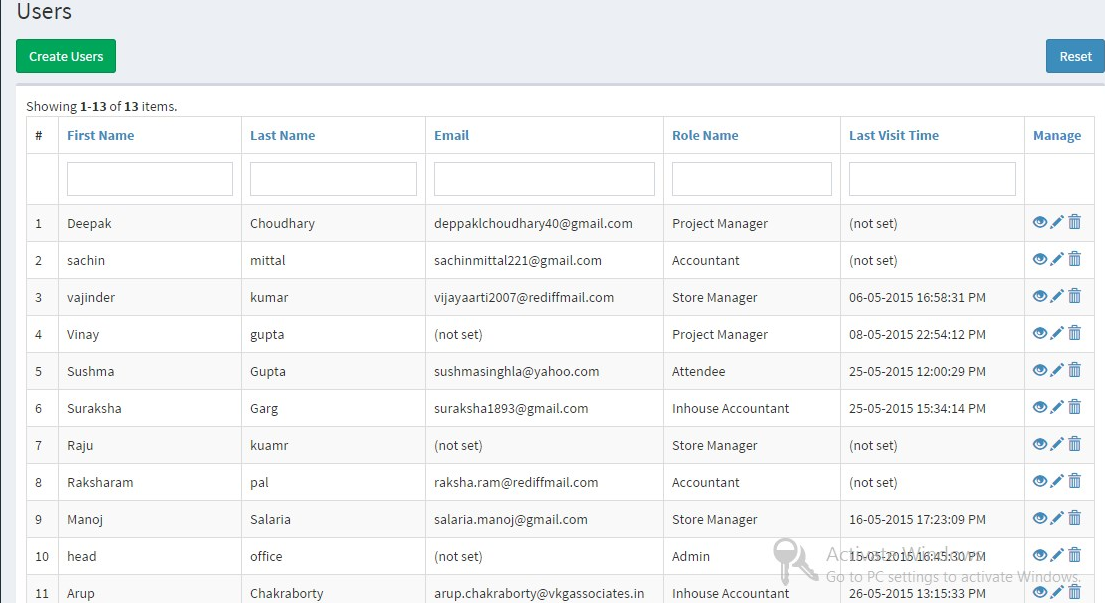 Manage users