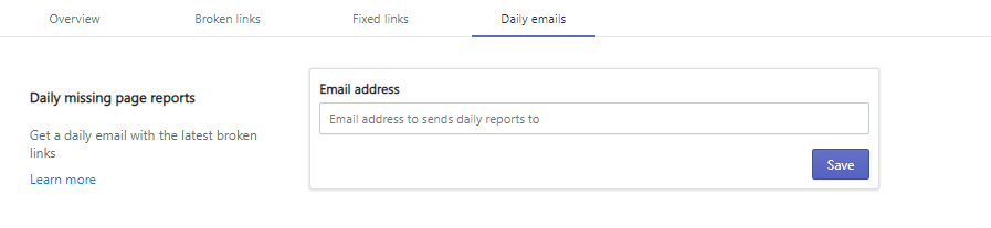 Shopify links notification